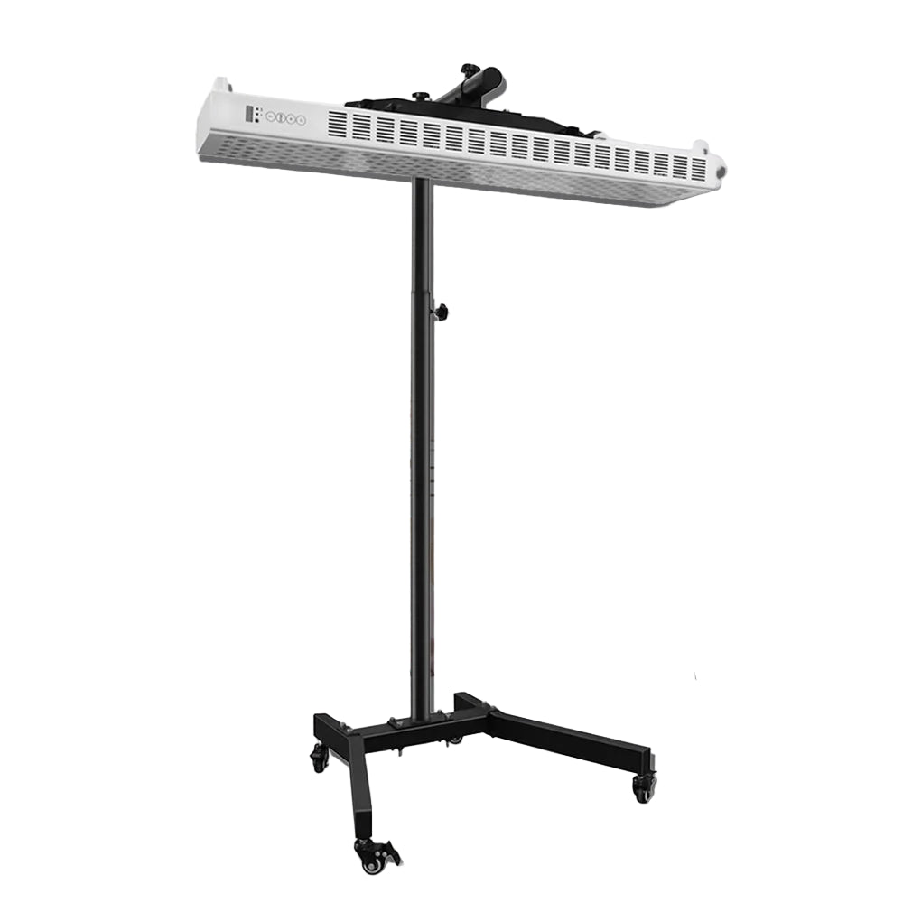 Red Light Therapy Mobile Stand with Adjustable Horizontal & Vertical Full-Body Panel Support.