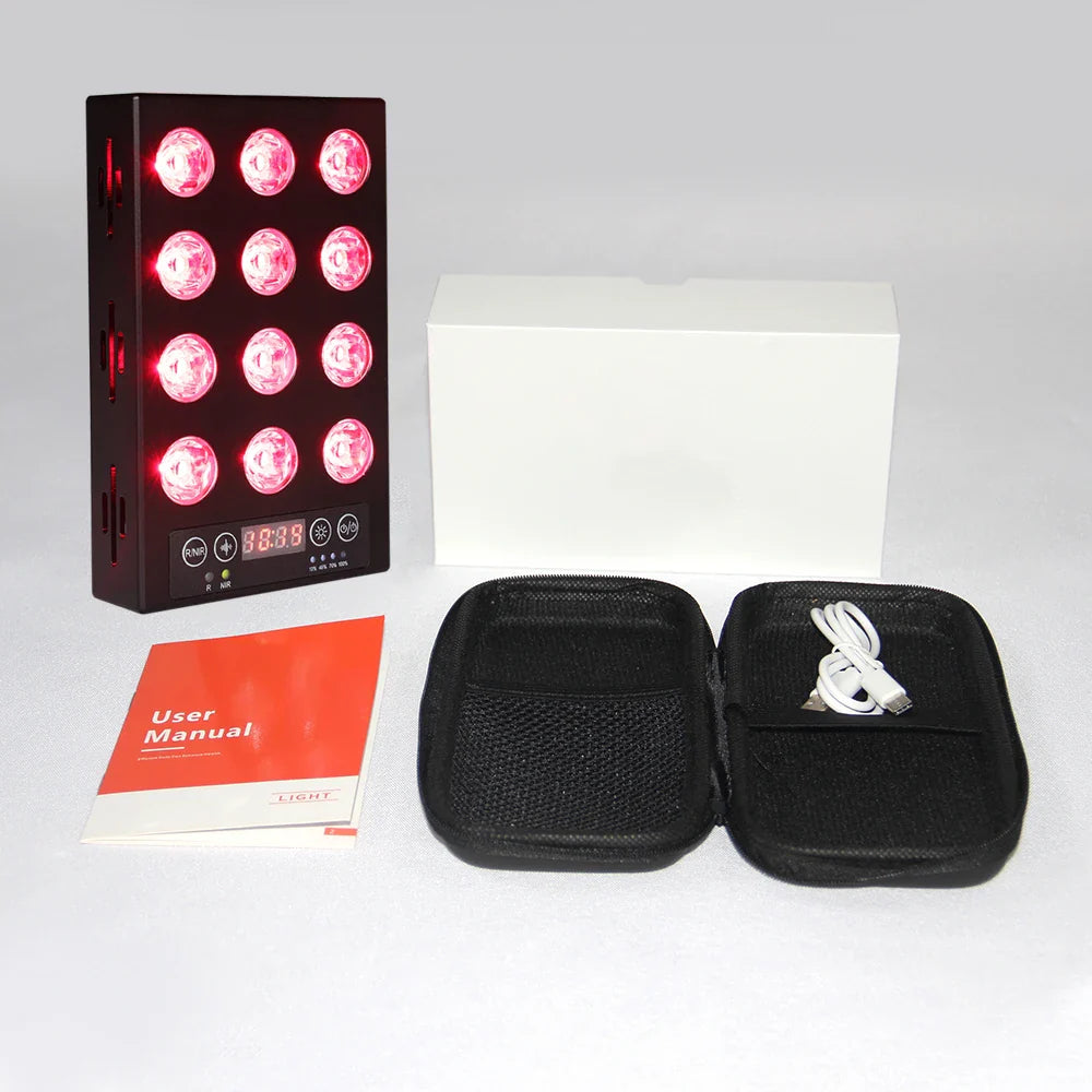 Portable Type-C Rechargeable 660nm & 850nm Red Infrared LED Light Therapy Device