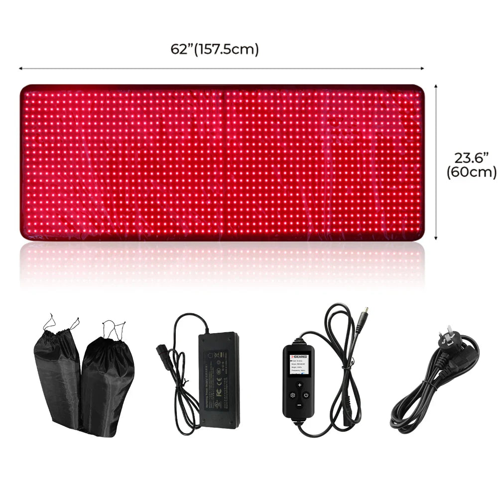 Full Body Red Light Therapy Mat 160×60cm, 660nm & 850nm Near Infrared Pad Blanket
