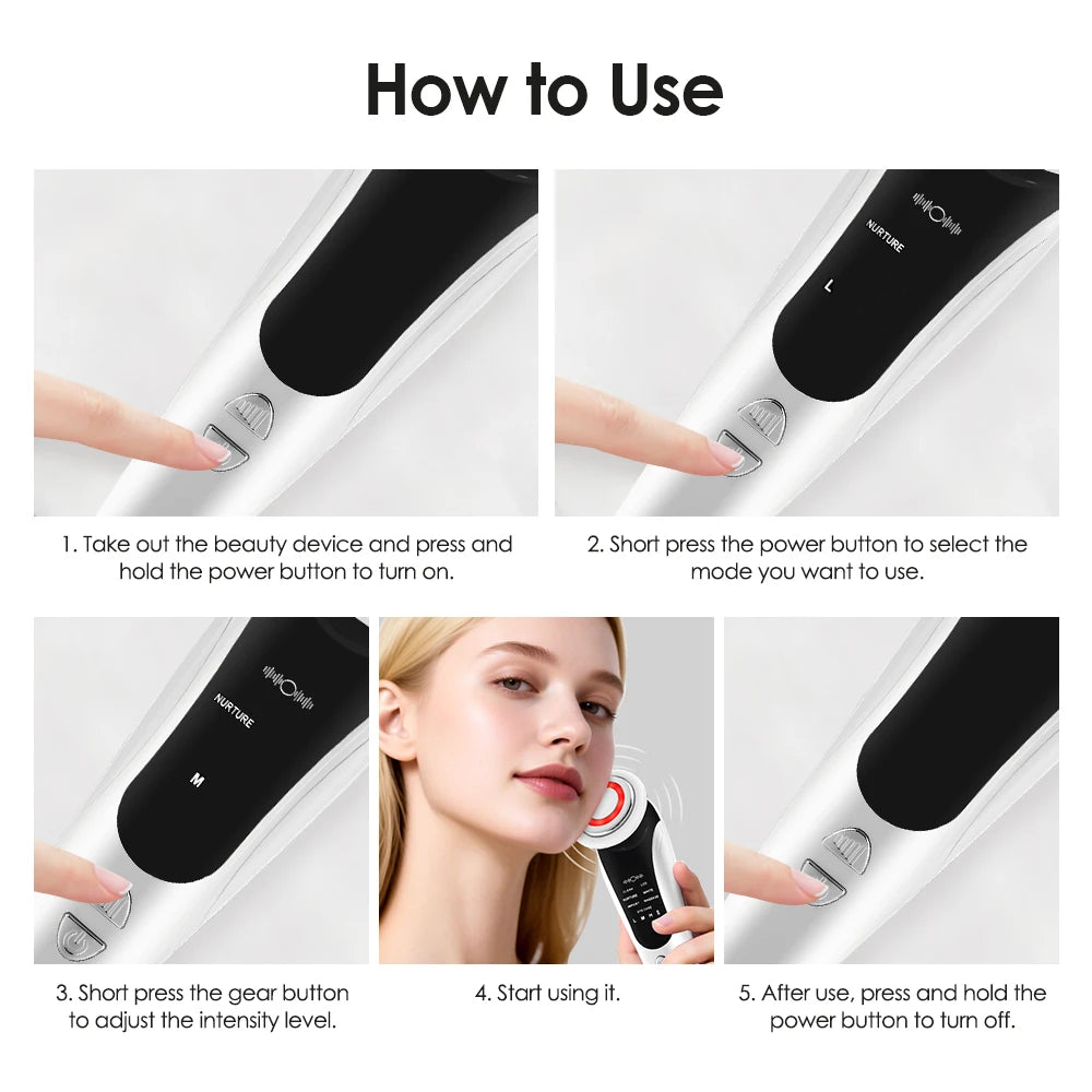 7 in 1 Face Lifting Device EMS Microcurrent Skin Rejuvenation LED Facial Neck Firming Massager Face Beauty Care Apparatus