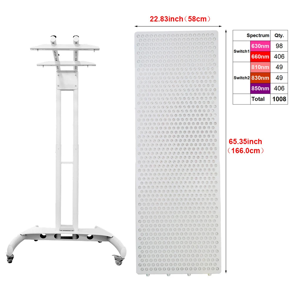 5000W Red Light Therapy Lamp with Rolling Stand Multi-Wavelength Pain Relief and Recovery
