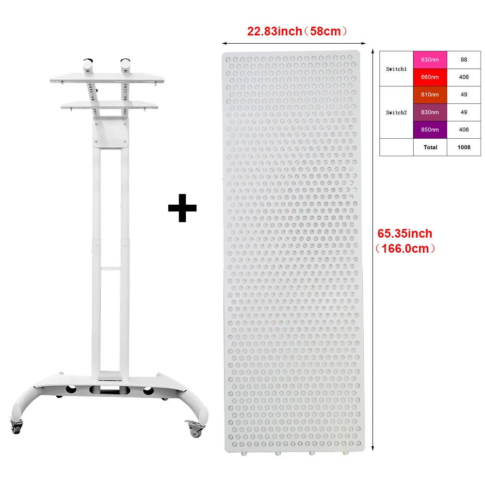 Professional Series : 5 Wavelength Red Light Therapy Panel with Remote for Home & Clinic Use.