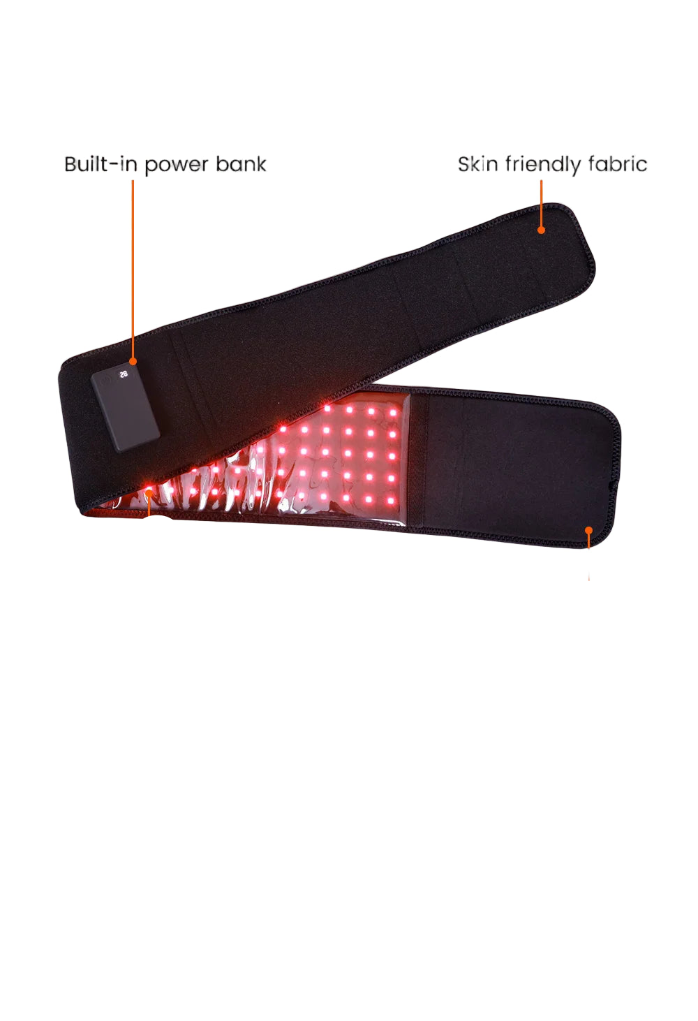 Built-In Power Bank LED Red Light Therapy Belt Wrap 660nm & 850nm for Arm and Waist, Home Use.
