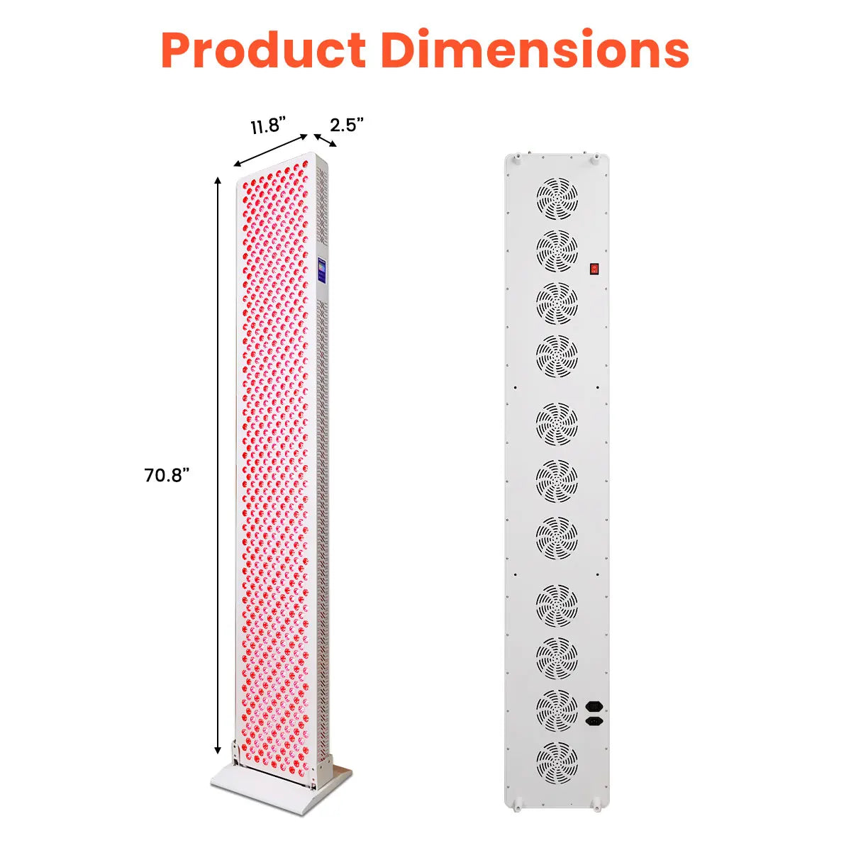 7 Wavelength Full Body Red Light Therapy Panel with Stand Near Infrared LED Light Device for Home and Professional Use.