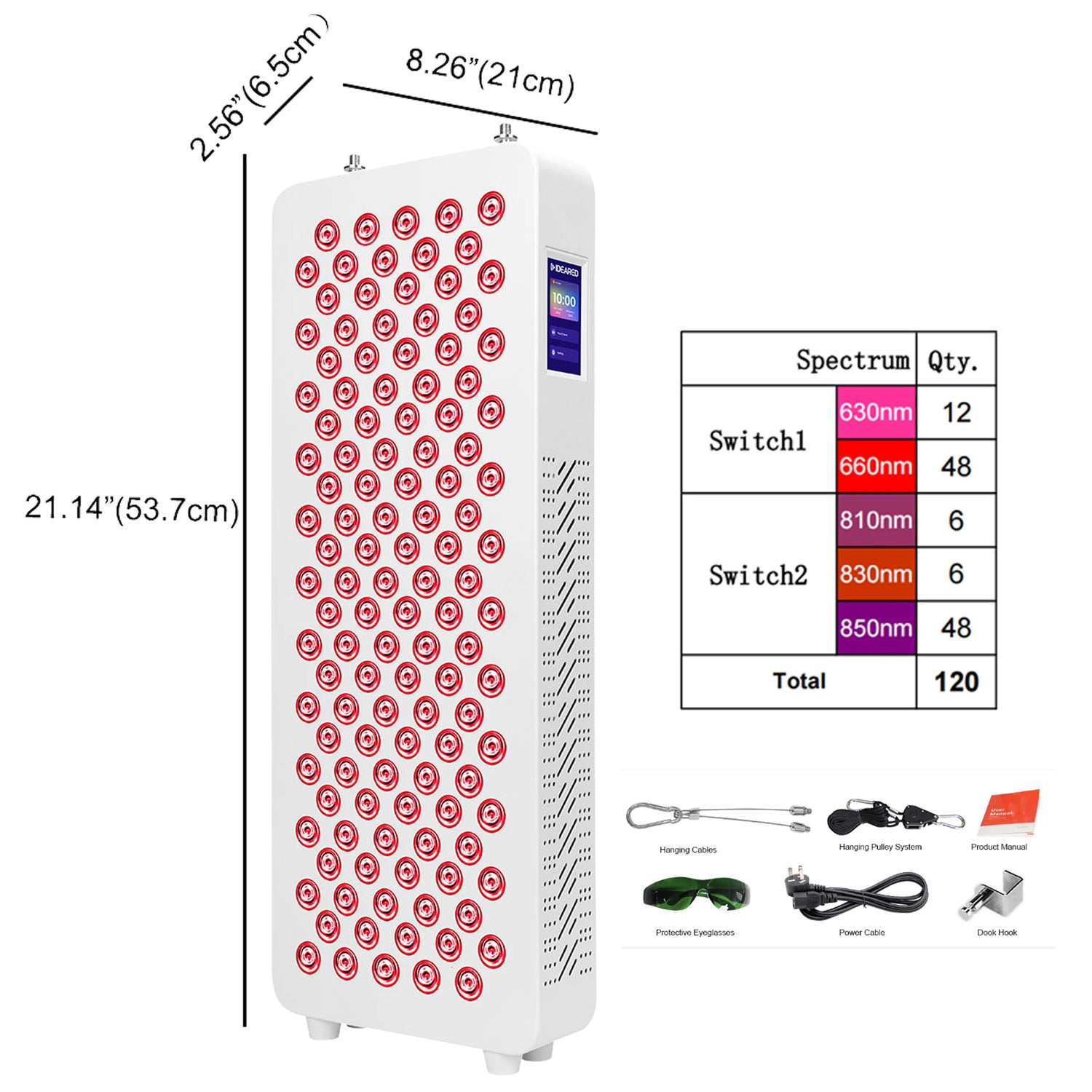 5 Wavelength Red Light Therapy Panel for Full Body, Pain Relief & Skin Rejuvenation