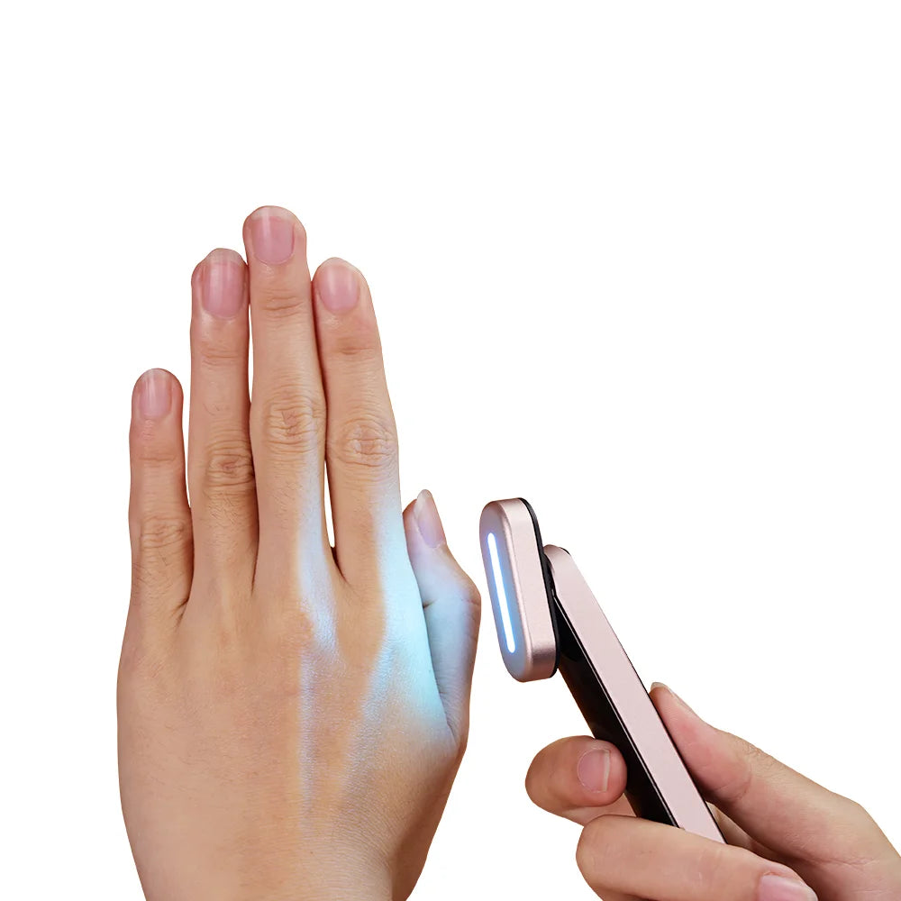 Eye Massager Stick Microcurrent Red Light Therapy Hot Compress Rotating Wand for Skin Tightening and Facial Lifting