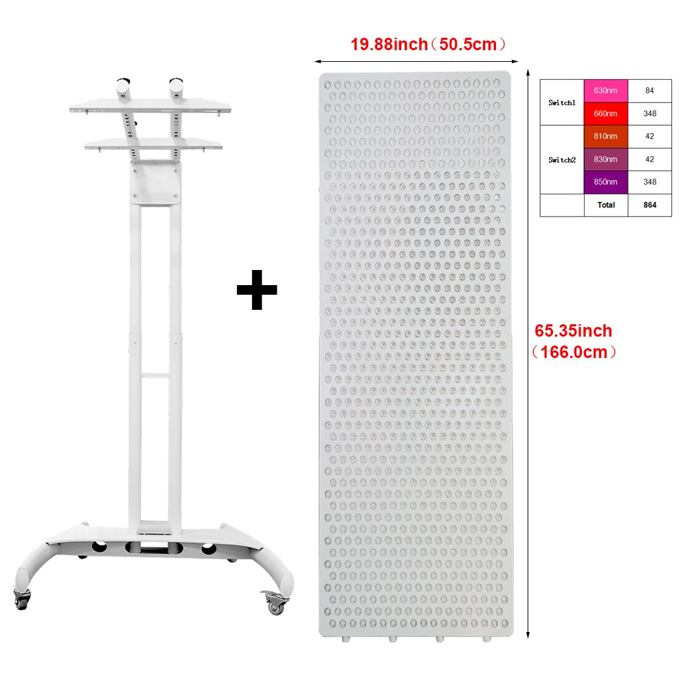 Professional Series : 5 Wavelength Red Light Therapy Panel with Remote for Home & Clinic Use.
