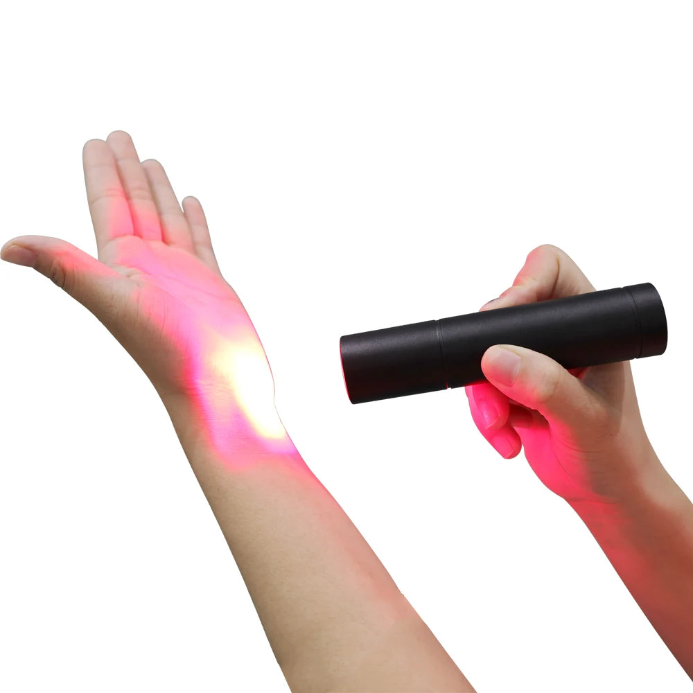 Portable Black LED Light Therapy Torch Red Light Wand Pen Multi Wavelength.
