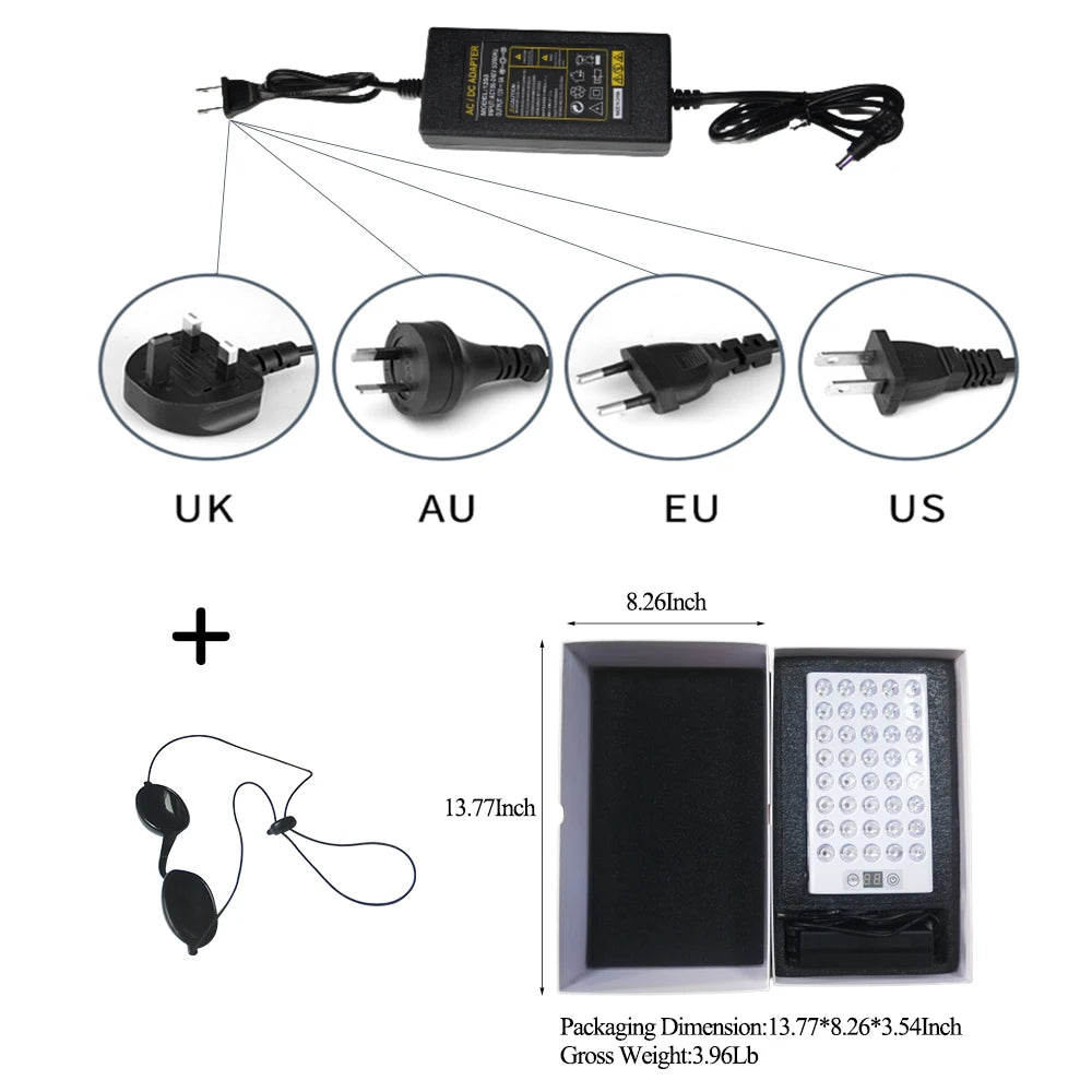 Dual 5W Chip LED Near Infrared Red Light Therapy Panel with Portable 200W Device
