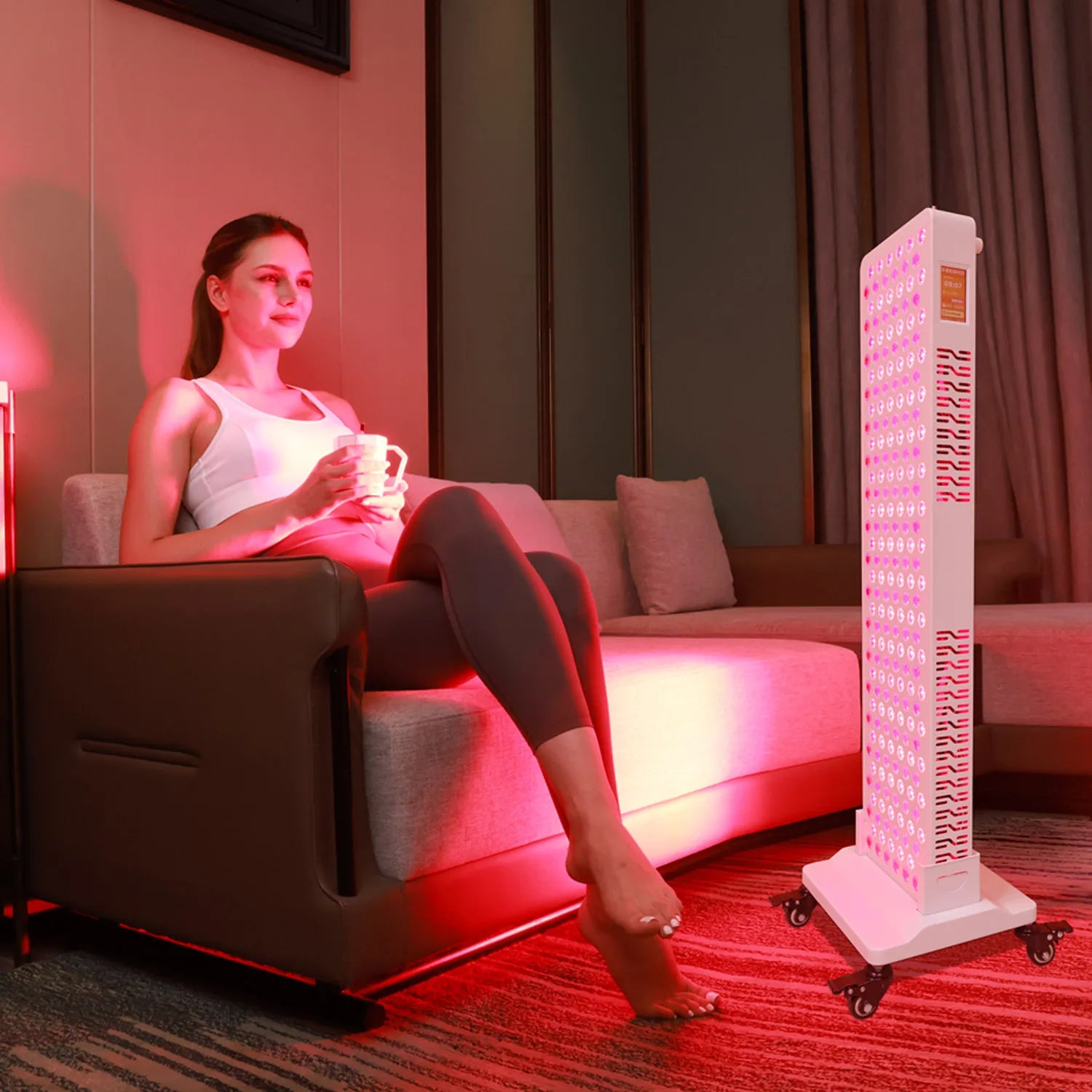 Full Body Infrared and Red Light Therapy Panel with Stand Professional LED Lamp.