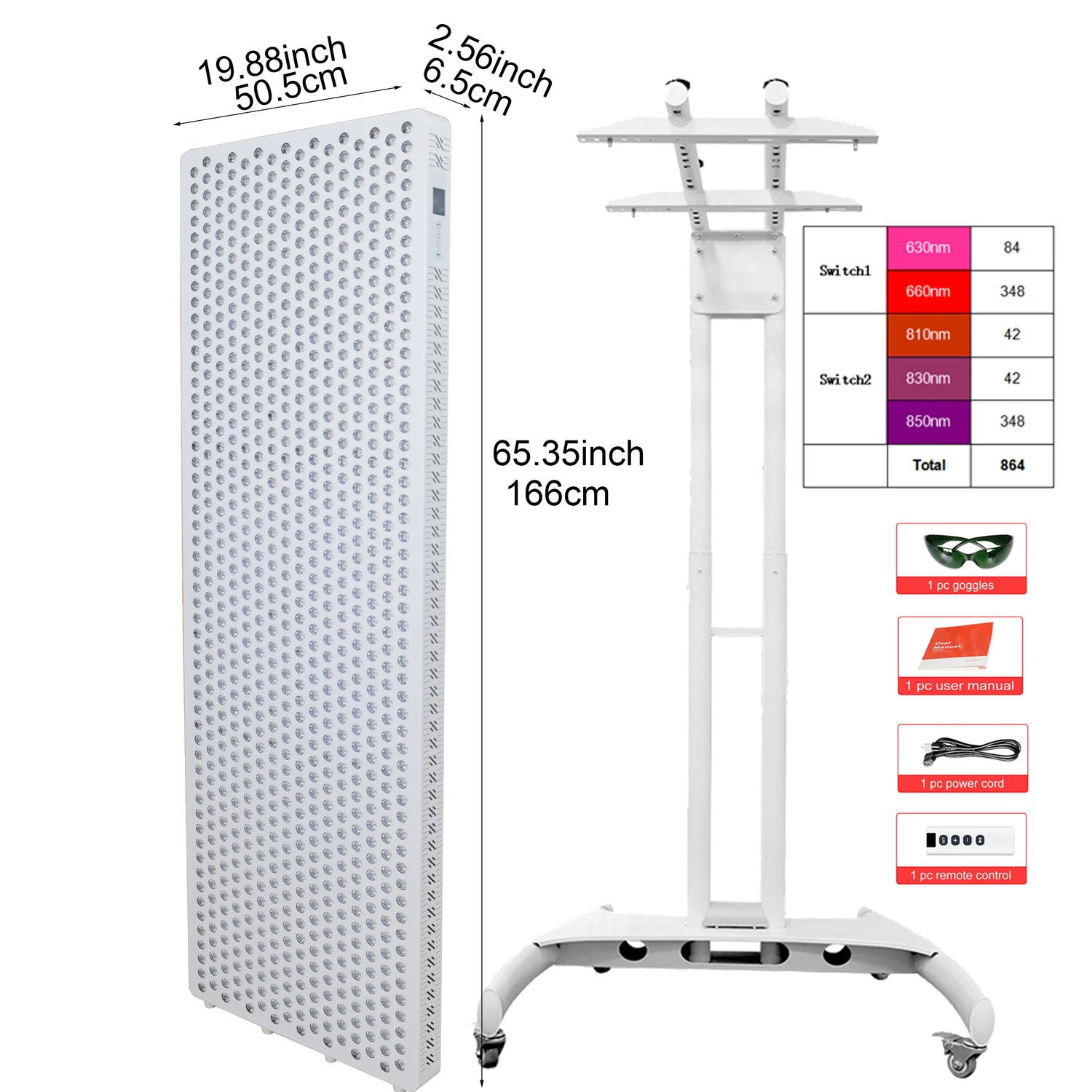 5 Wavelength Red Light Therapy Panel for Full Body, Pain Relief & Skin Rejuvenation