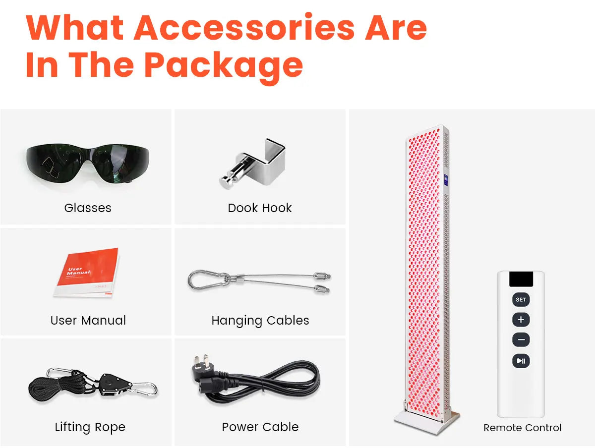 7 Wavelength Full Body Red Light Therapy Panel with Stand Near Infrared LED Light Device for Home and Professional Use.