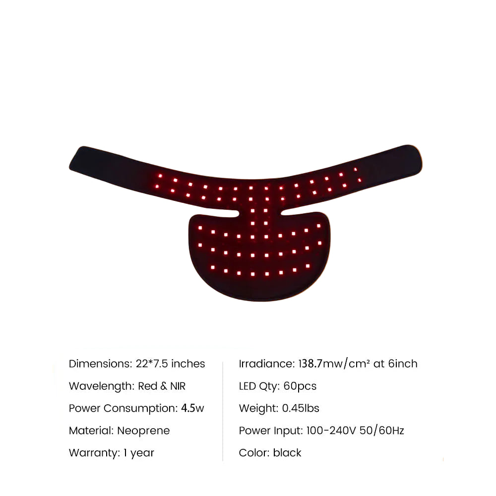 Wearable Neck Wrap with Red & Near Infrared  660nm & 850nm LED Therapy