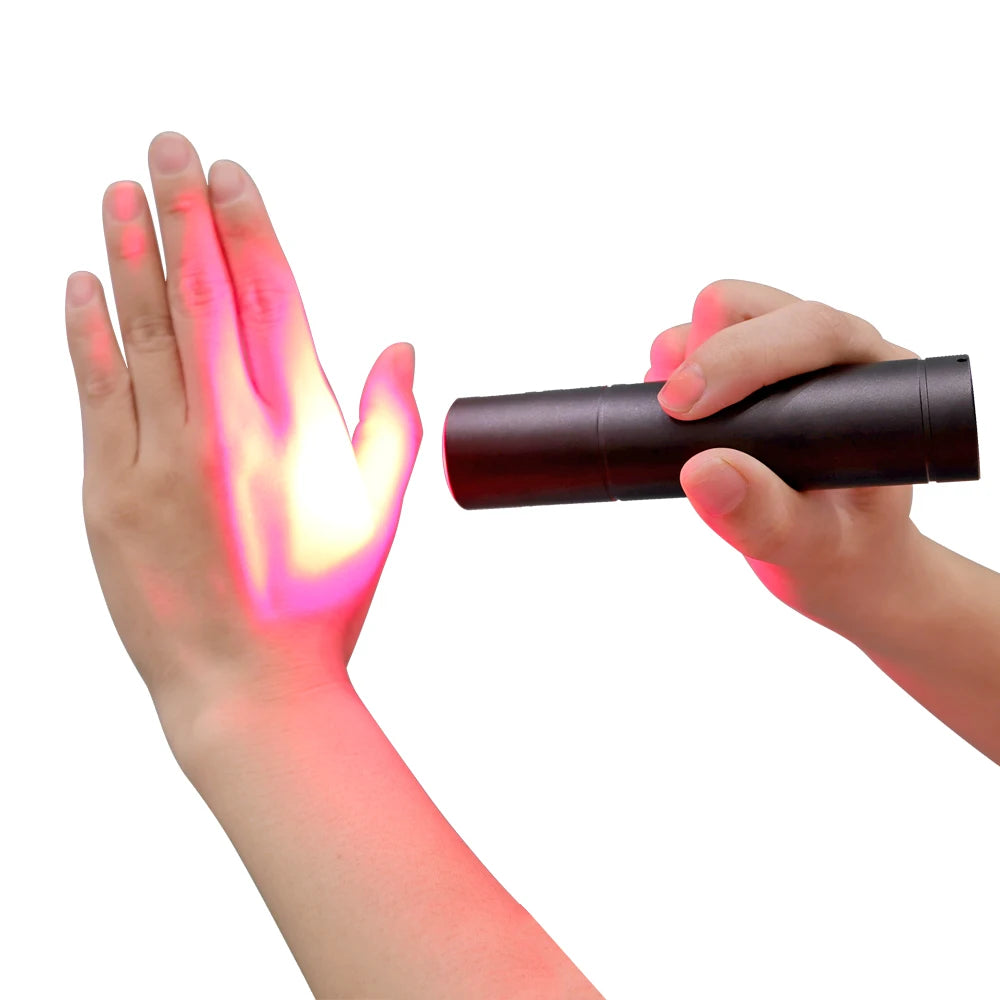 Portable Black LED Light Therapy Torch Red Light Wand Pen Multi Wavelength.