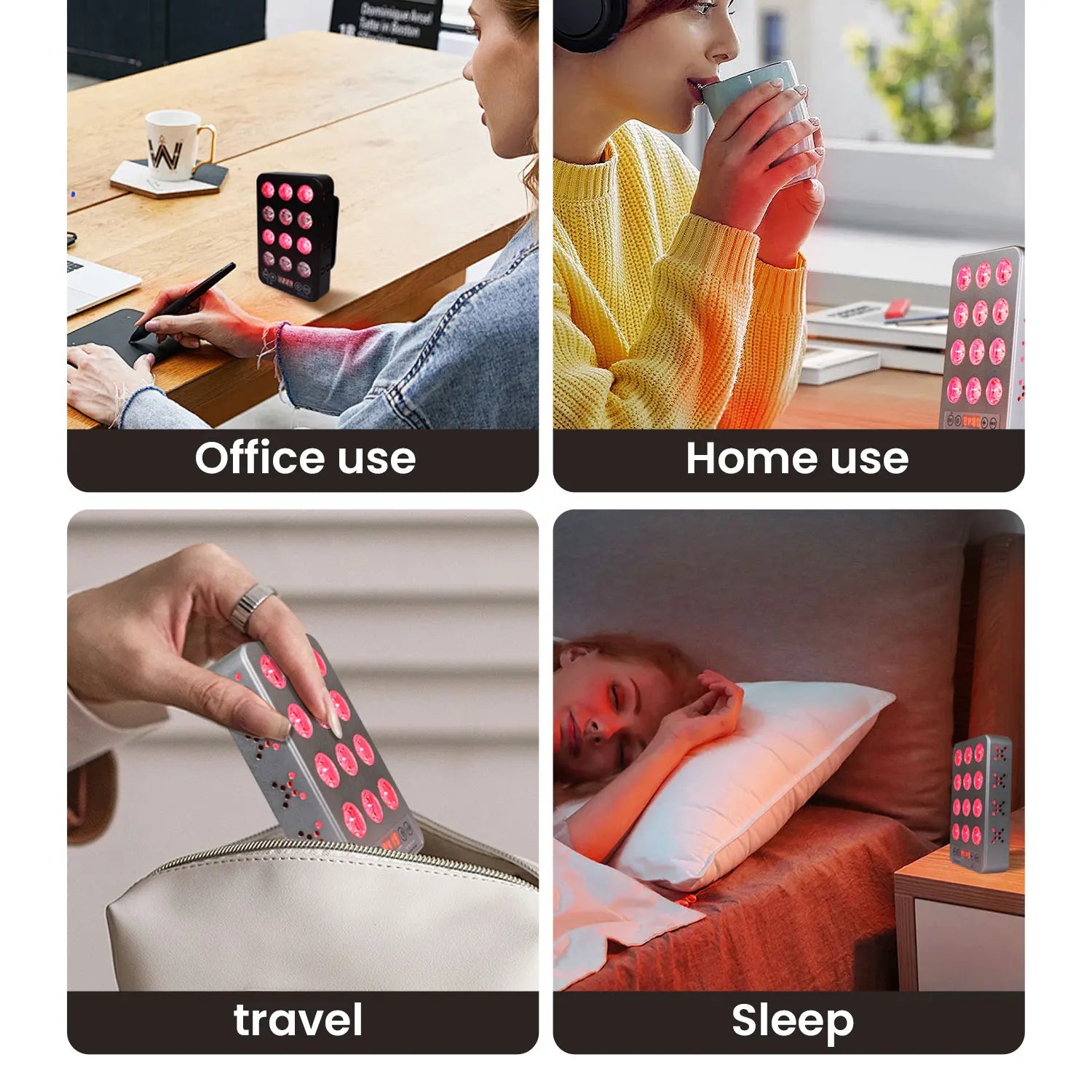 Portable Red and Infrared Light Therapy Device for Face and Health
