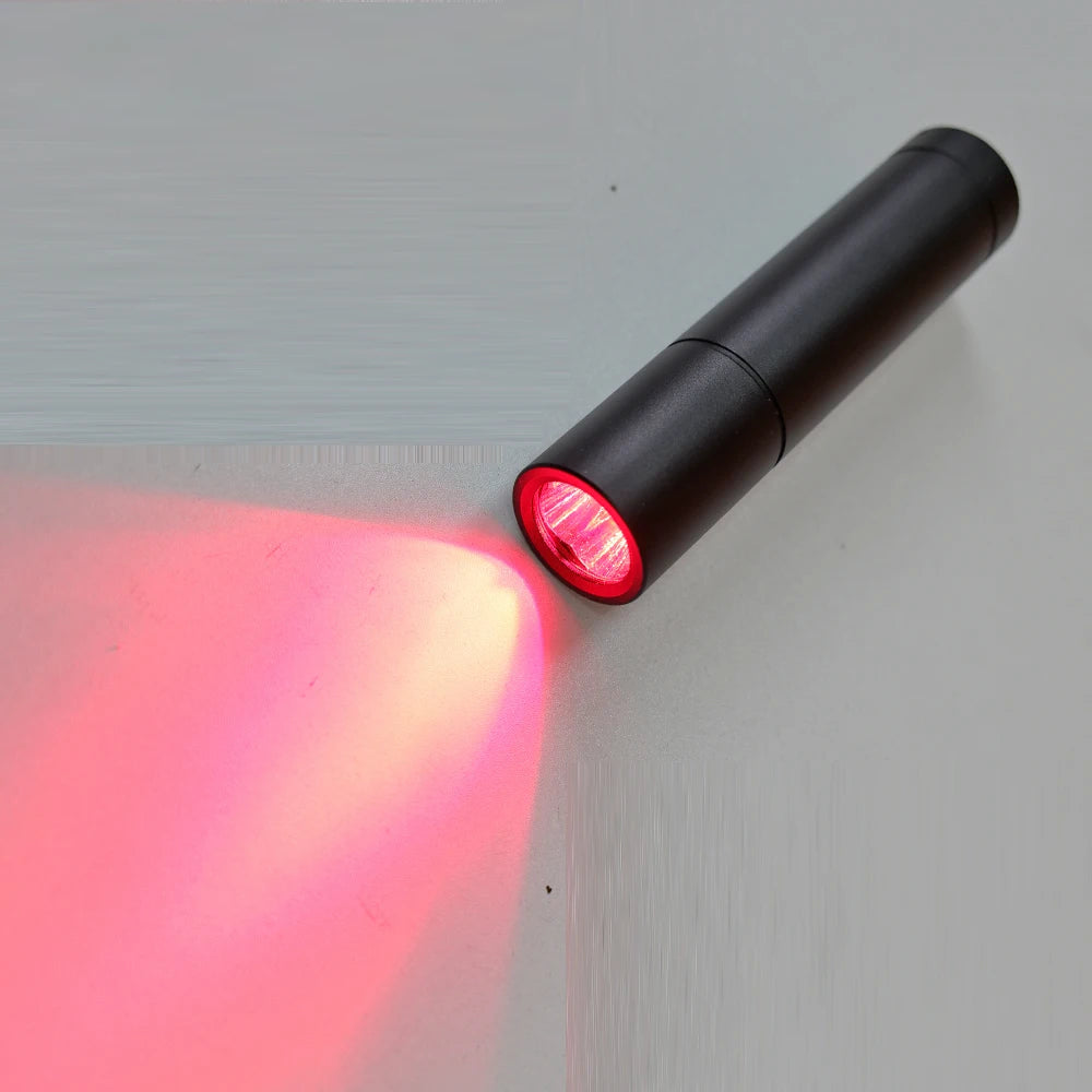 Portable Black LED Light Therapy Torch Red Light Wand Pen Multi Wavelength.