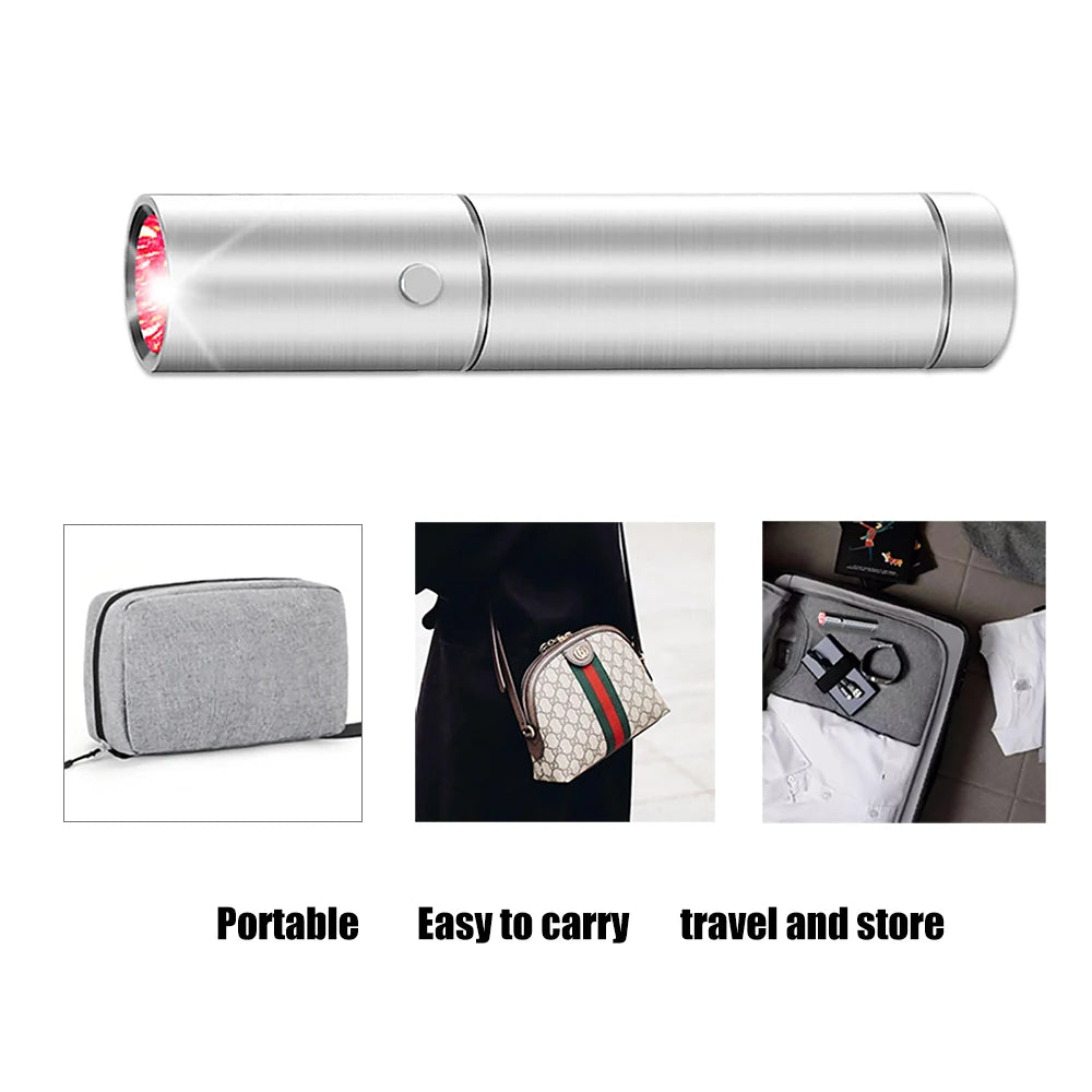Handheld Red Light Therapy Torch 3 Color LED Photon Flashlight 630nm 660nm 850nm