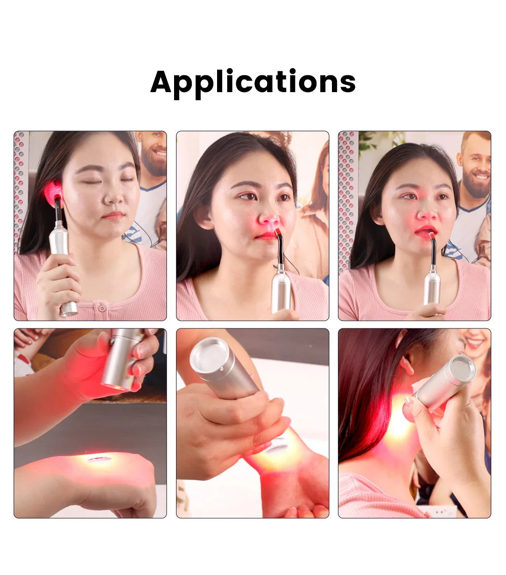 Portable Rechargeable Red Infrared Light Therapy Torch 630nm up to 900nm