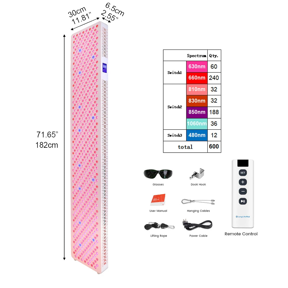 Full Body Red Light Therapy Infrared Multispectral Panel.