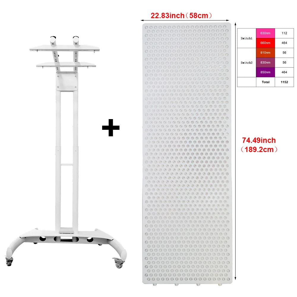 Professional Series : 5 Wavelength Red Light Therapy Panel with Remote for Home & Clinic Use.