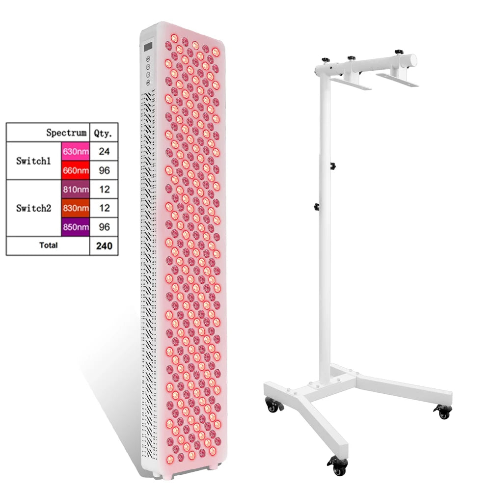 Full Body Red Light Therapy Panel with Stand for Beauty, Anti-Aging, and Wrinkle Reduction.