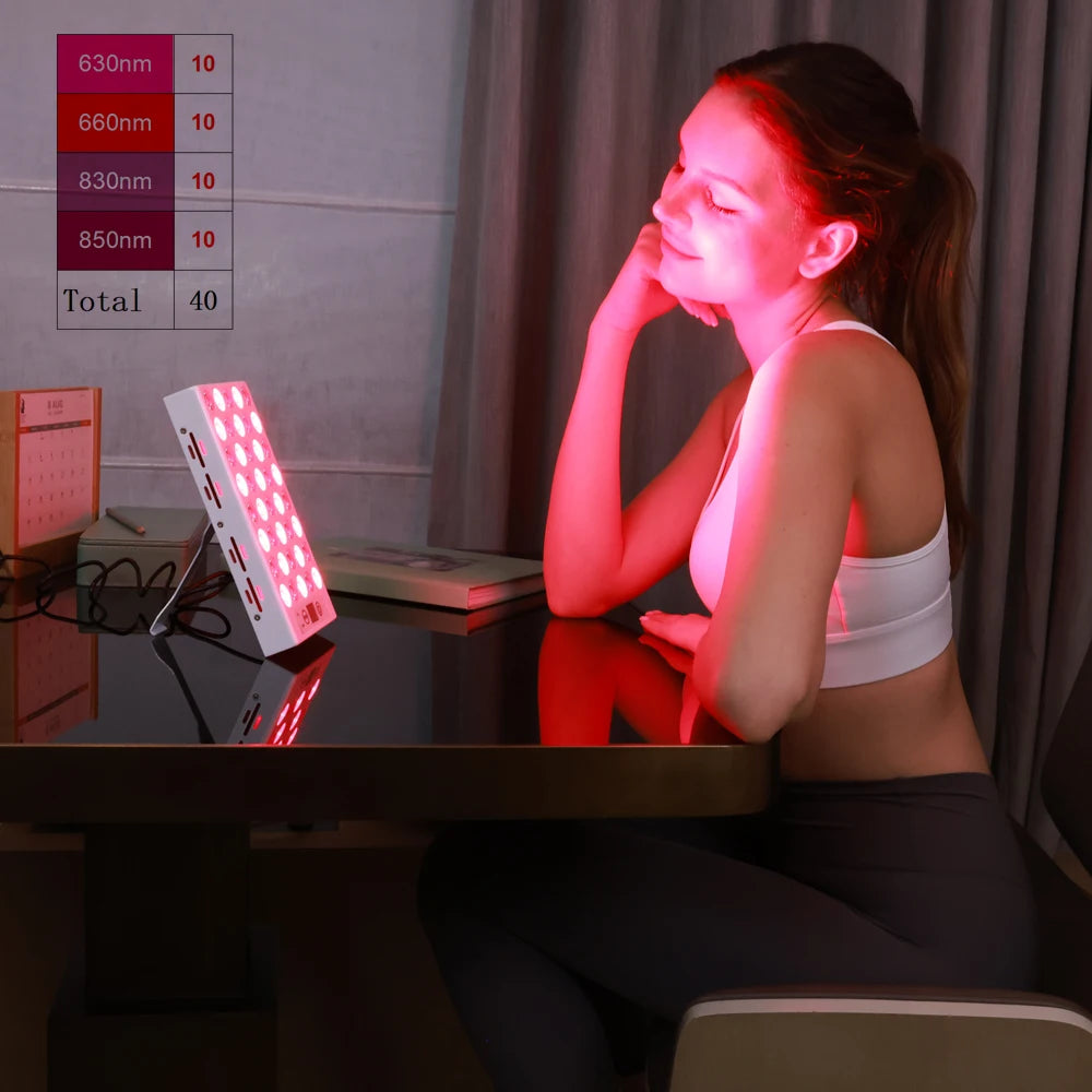Dual 5W Chip LED Near Infrared Red Light Therapy Panel with Portable 200W Device