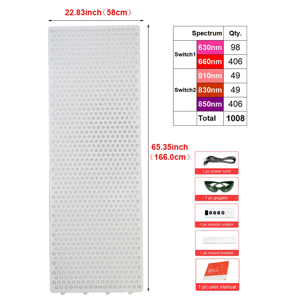5000W Red Light Therapy Lamp with Rolling Stand Multi-Wavelength Pain Relief and Recovery