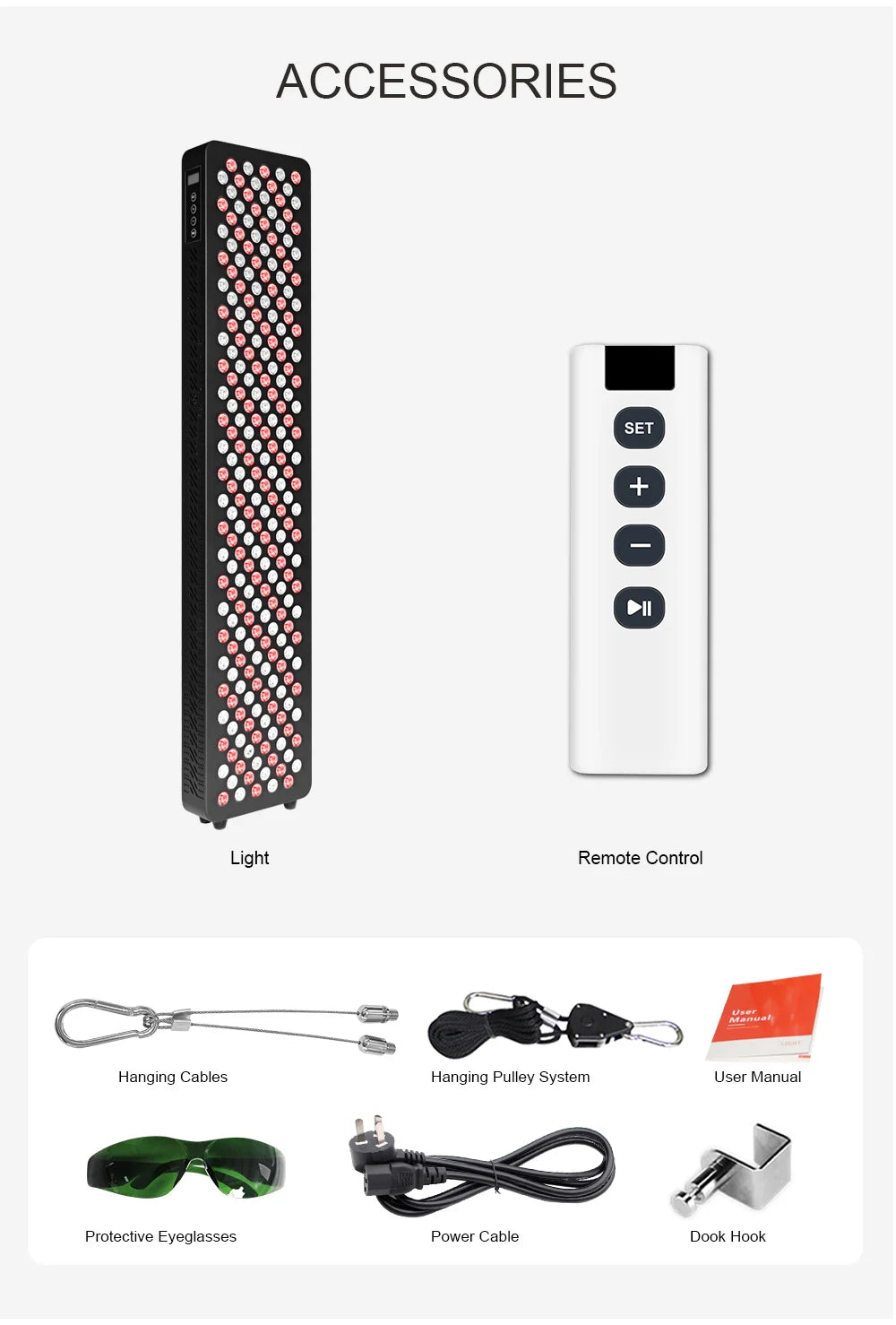 Full Body Red Light Therapy Panel with Stand for Beauty, Anti-Aging, and Wrinkle Reduction.